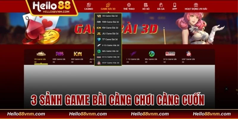 3 sảnh game bài càng chơi càng cuốn 