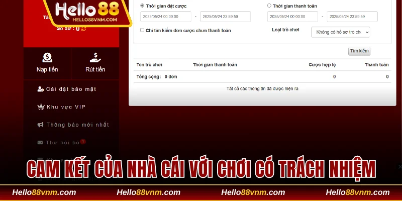 Cam kết của nhà cái với việc chơi có trách nhiệm