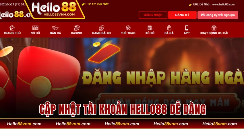 Cập nhật tài khoản Hello88