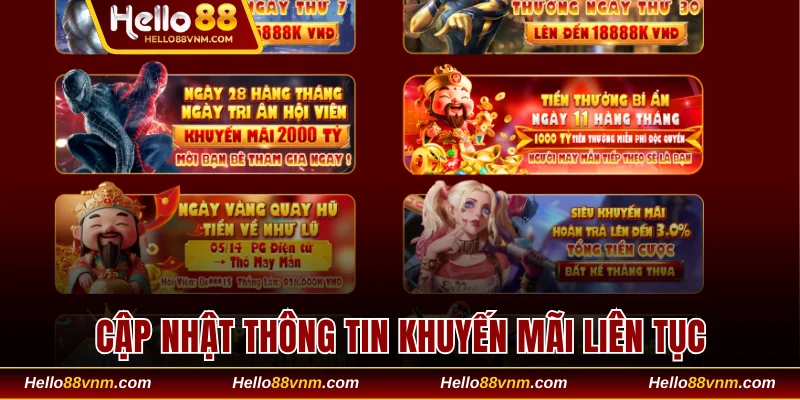 Cập nhật thông tin về các khuyến mãi liên tục