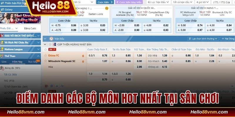 Điểm danh các bộ môn hot nhất tại sân chơi