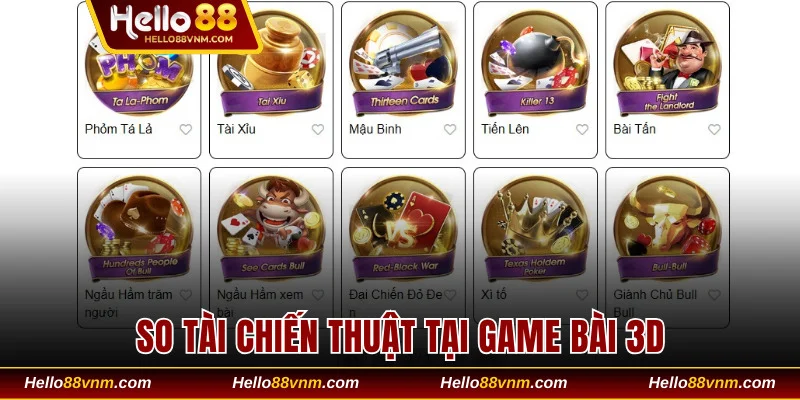 Game bài 3D - Nơi giao lưu và so tài đánh bài