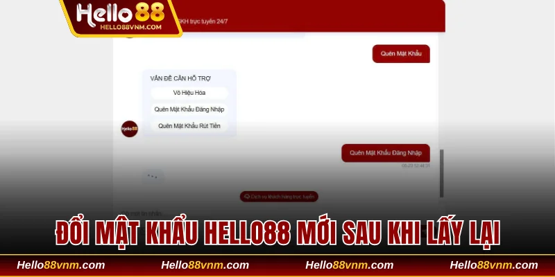 Hướng dẫn đổi mật khẩu Hello88 mới sau khi lấy lại