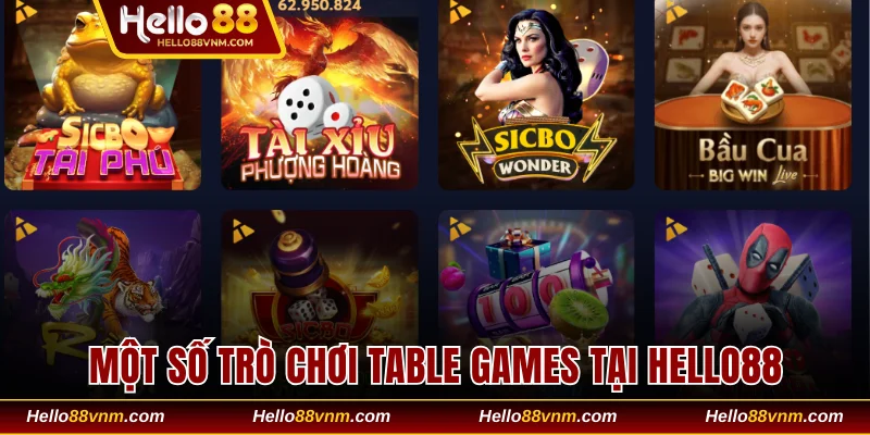 Một số trò chơi Table Games tại Hello88