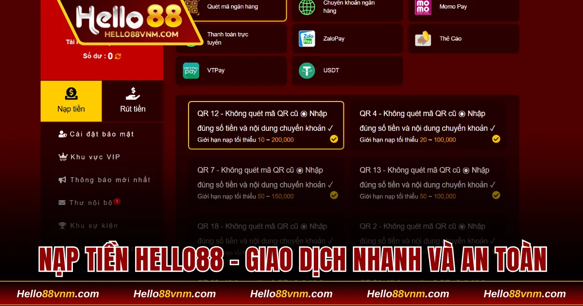 Nạp tiền Hello88